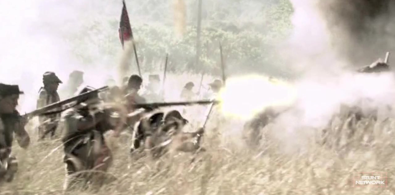 Period battle — musket fire